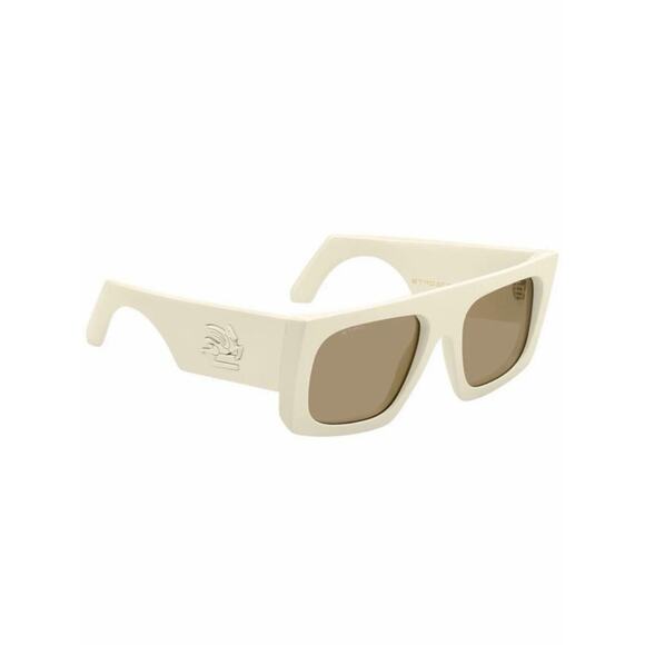 New Etro ETROSCREEN 0SZJ70 White Oversized Square Sunglasses Brown Lenses